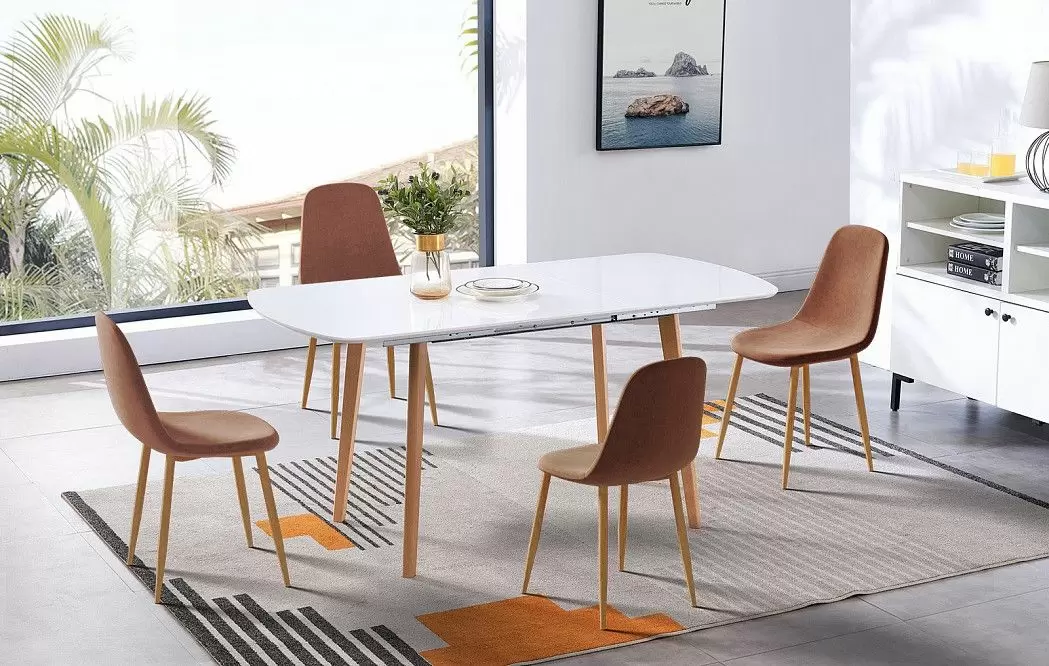 Стол раскладной Ellis 120-160, белый/бук - фото 13