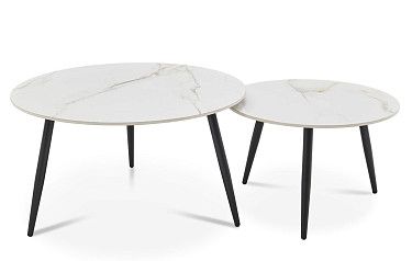 Набор из 2-х столов журнальных Liz, белая керамика