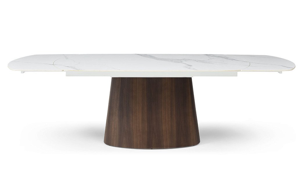 Стол раскладной Bavaria 120-180, белая керамика/орех - фото 9