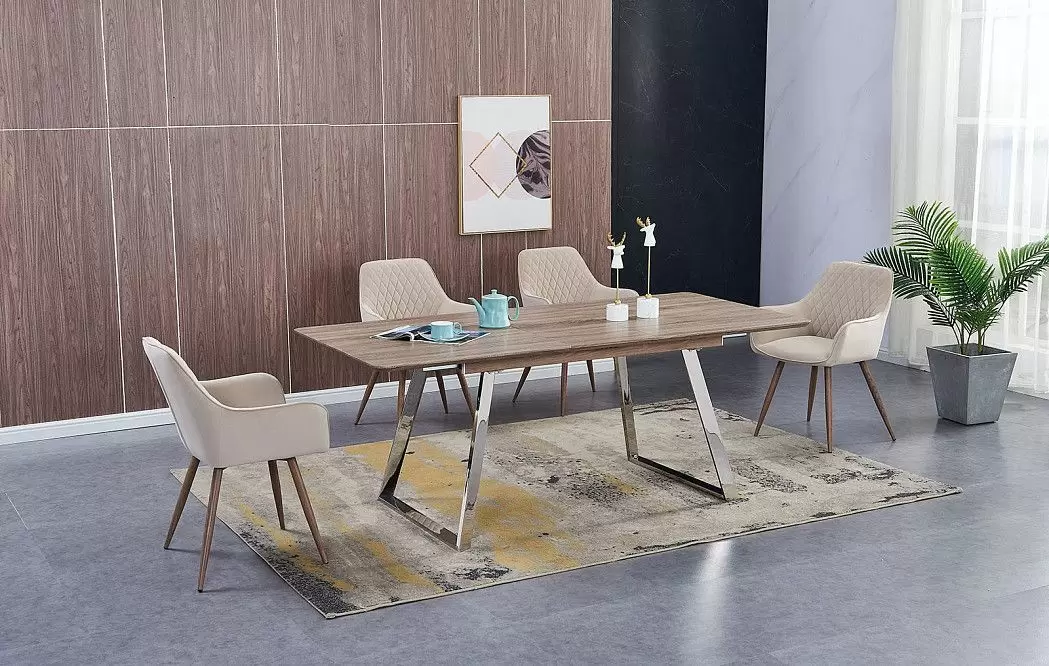 Стол раскладной Otis 160-200, дуб/сталь - фото 2