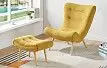 Кресло и оттоманка Dolce Vita, желтый шафран/натуральный