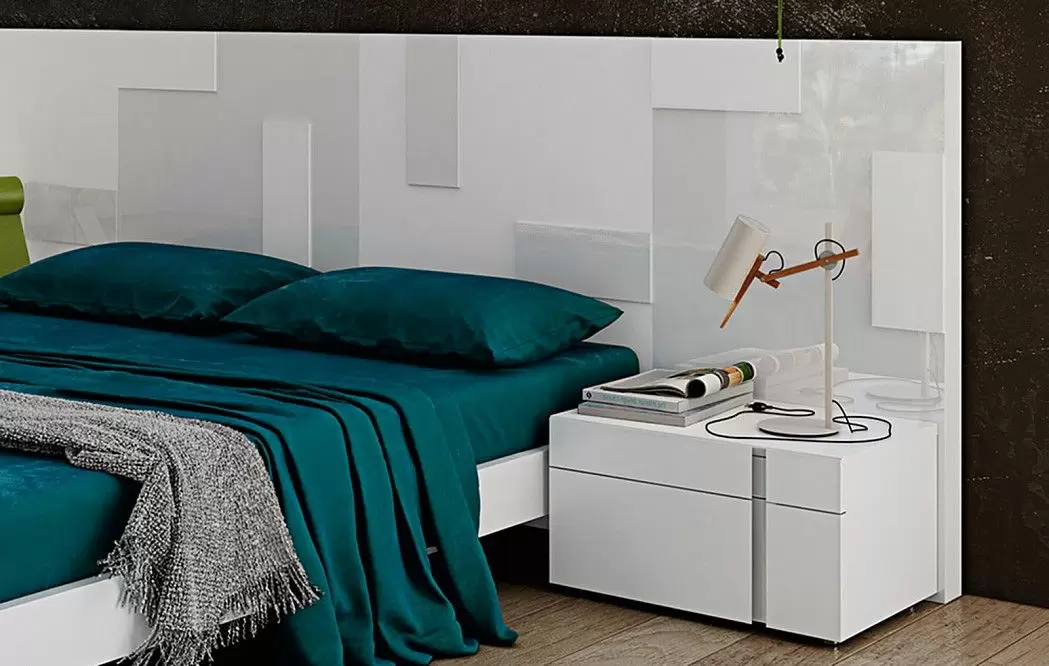 Кровать Pixel Class 160х200, белый матовый/белый глянец - фото 2