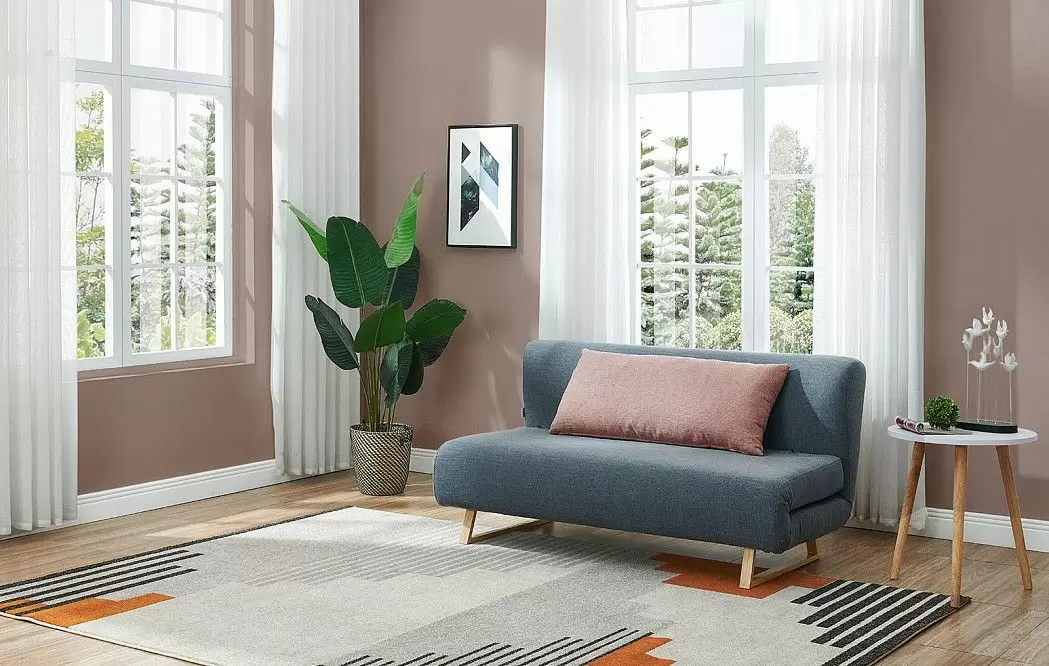 Диван-кровать Rosy 3-х местный, синий/коралловый - фото 4