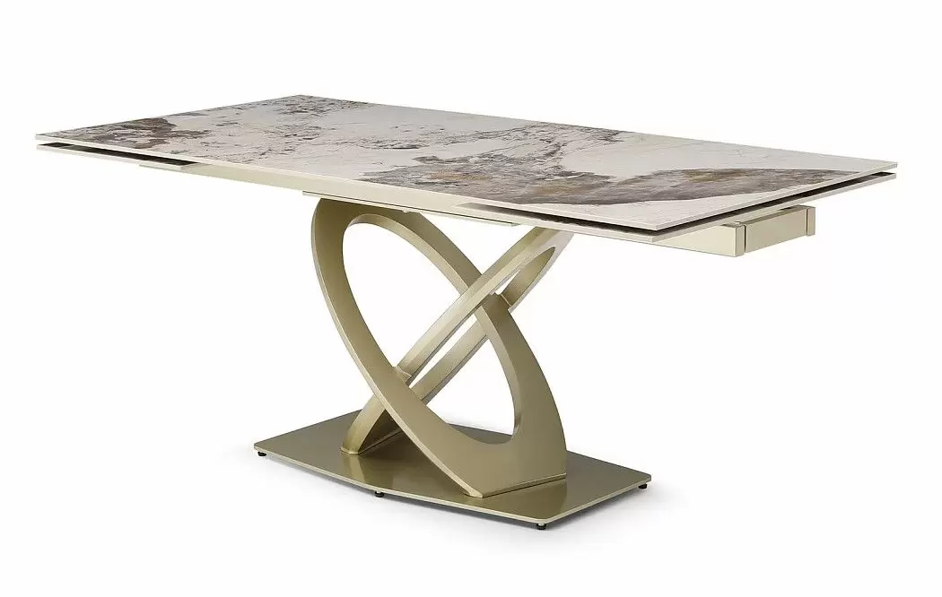 Стол раскладной Luisa 180-280, светлая керамика/шампань - фото 9