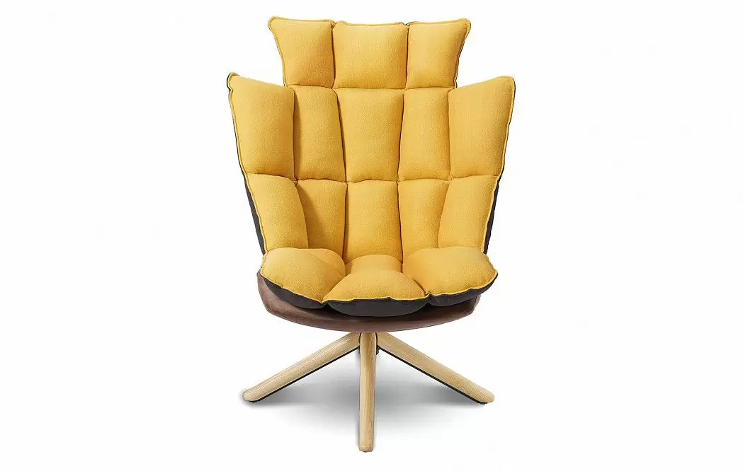 Кресло и оттоманка в стиле Husk, желтый - фото 2