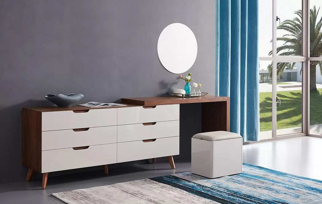 Комплект для спальни Madeira, серо-коричневый/орех/белый - фото 4