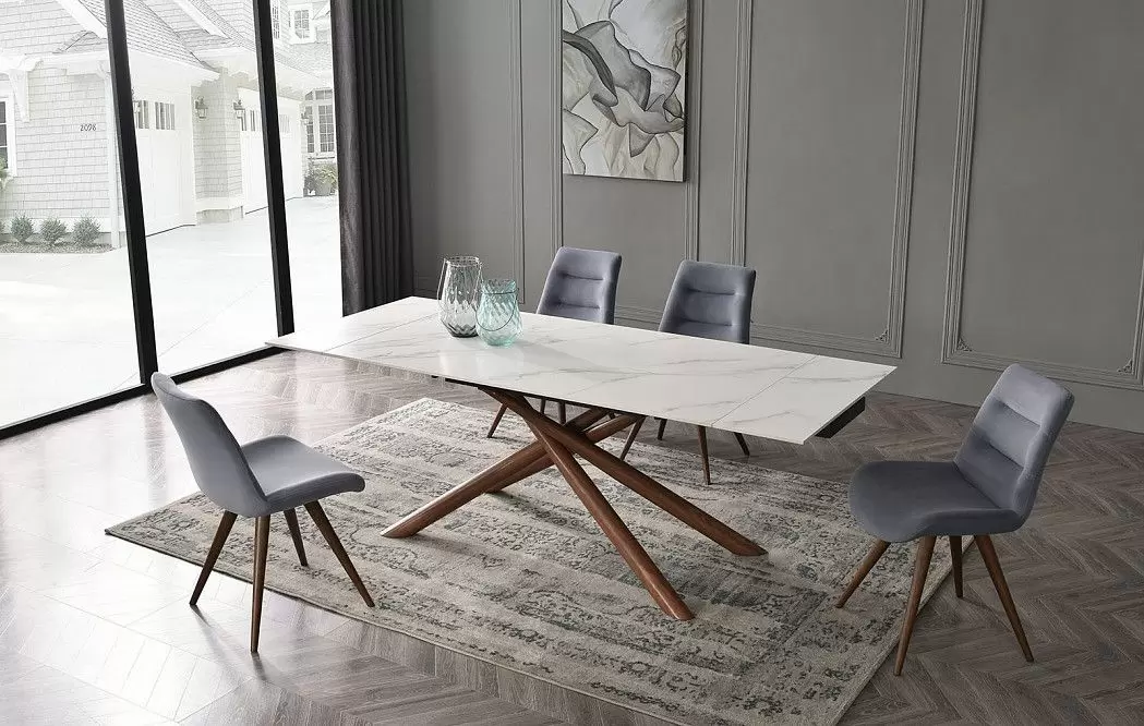 Стол Ravenna + 4 темно-серых стула Max