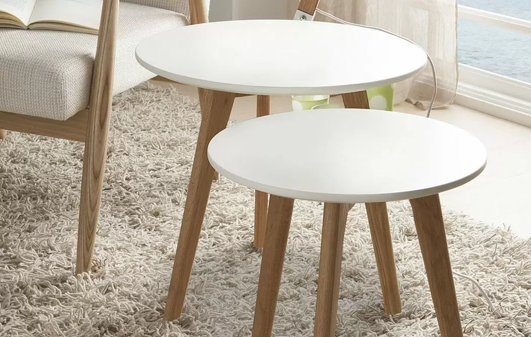Набор из 2-х столов Fiesta, белый/дуб - фото 6