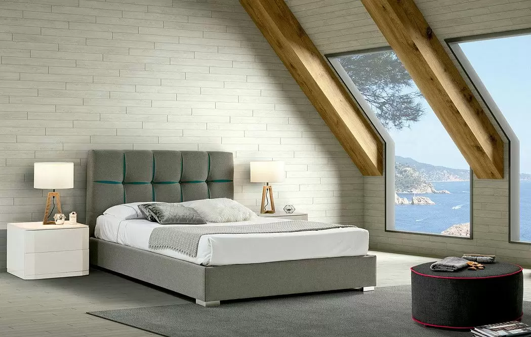 Комплект для спальни 650 VERONICA, светло-серый/бирюзовый