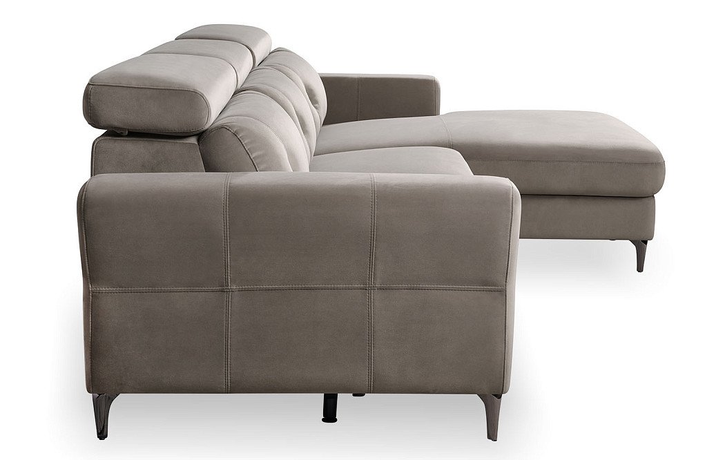 Диван-реклайнер Adeline угловой (правый), серо-коричневый - фото 13