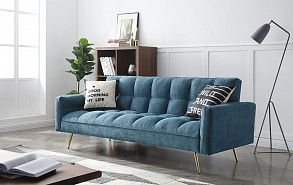 Диван-кровать Madrid, синий/золотые ножки