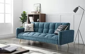 Диван-кровать Madrid, синий/золотые ножки