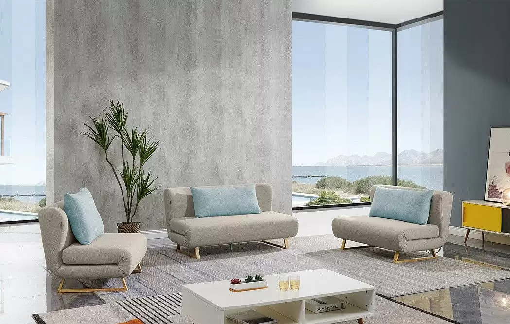 Кресло-кровать Rosy, бежевый/мята - фото 4