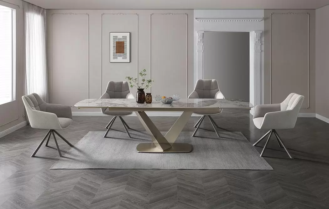 Стол раскладной Victoria 160-240, светлая керамика/шампань - фото 19