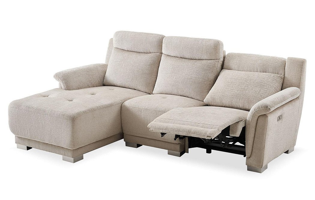 Диван-реклайнер Jonathan угловой (левый), бежевый - фото 5