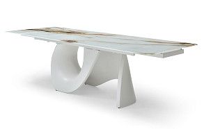 Стол раскладной Julia 200-280, стекло 3D/белый