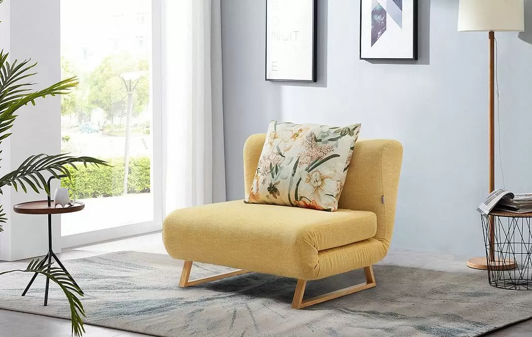 Кресло-кровать Rosy, желтый/цветочный принт