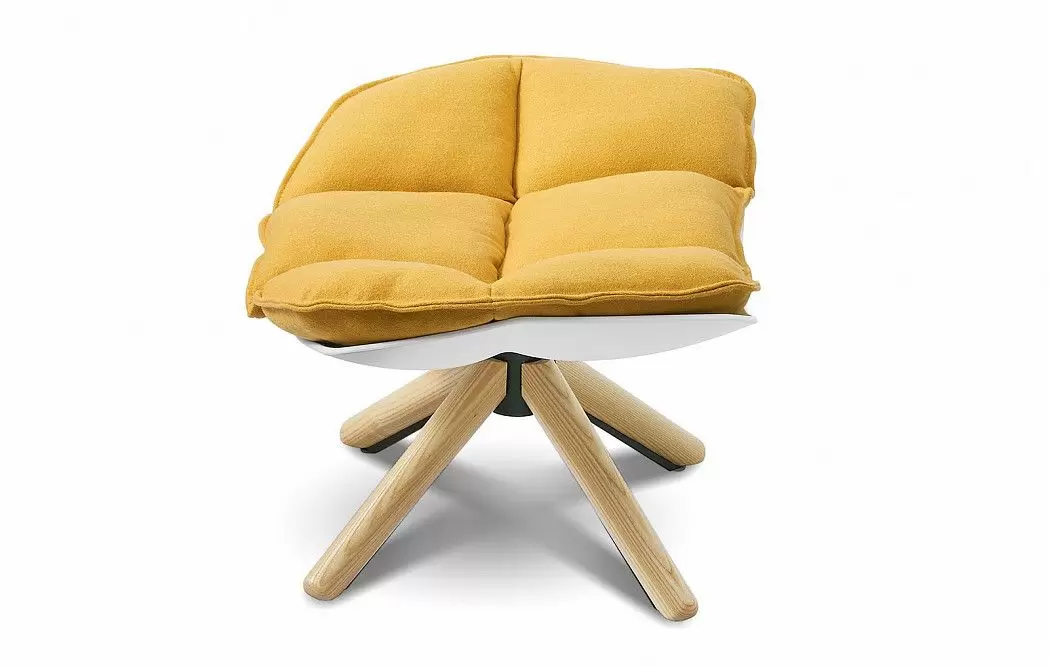 Кресло и оттоманка в стиле Husk, желтый - фото 8