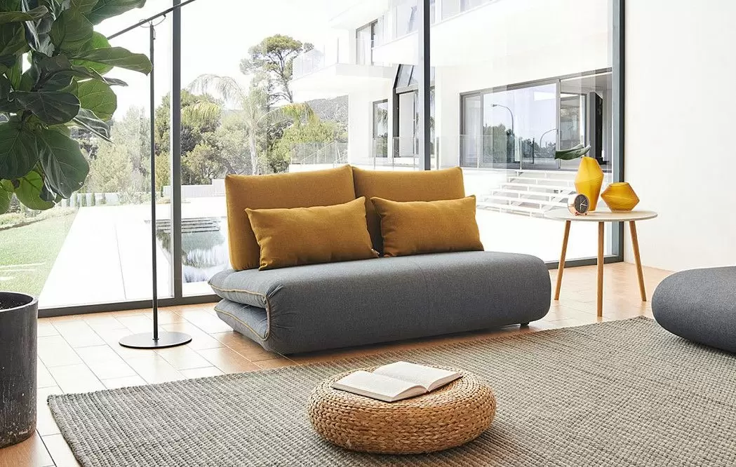 Диван-кровать Justin-2, темно-серый/желтый