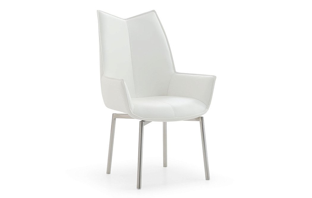 Стул Renzo, белый/сталь