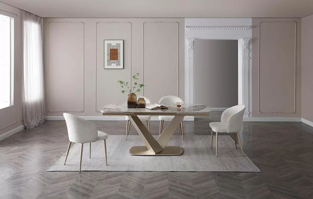 Стол раскладной Victoria 180-280, светлая керамика/шампань - фото 2