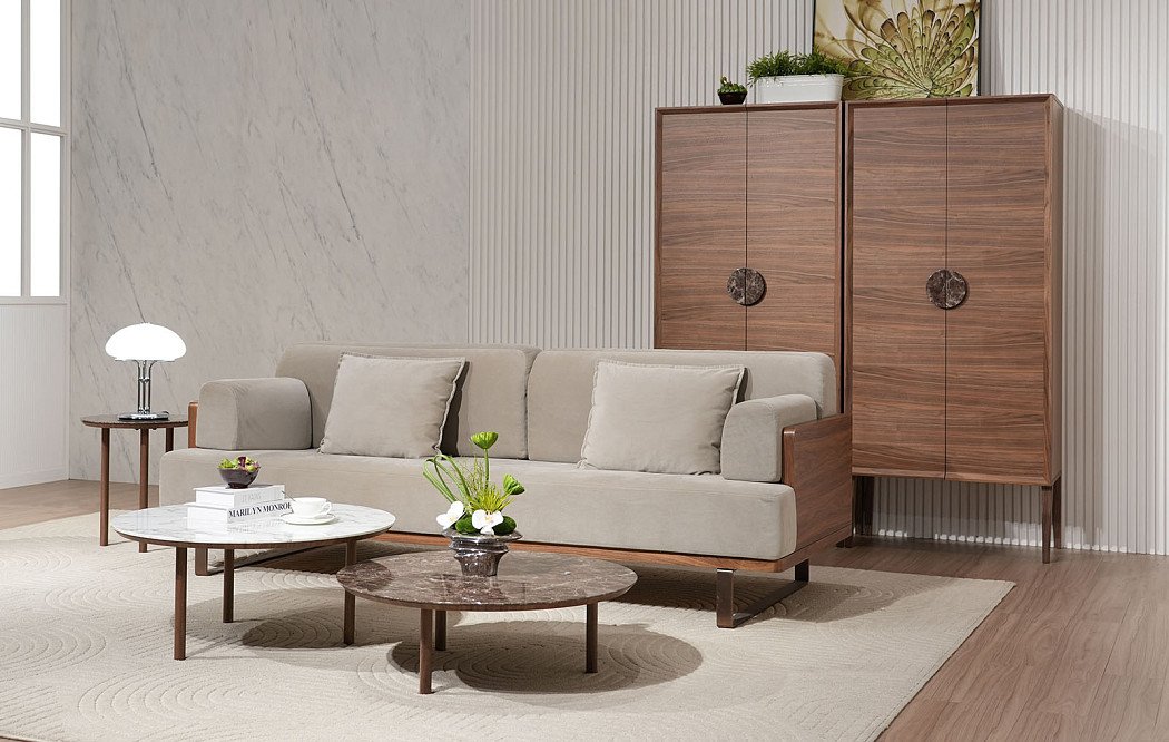 Стол журнальный Candy (80), белая керамика/орех - фото 12