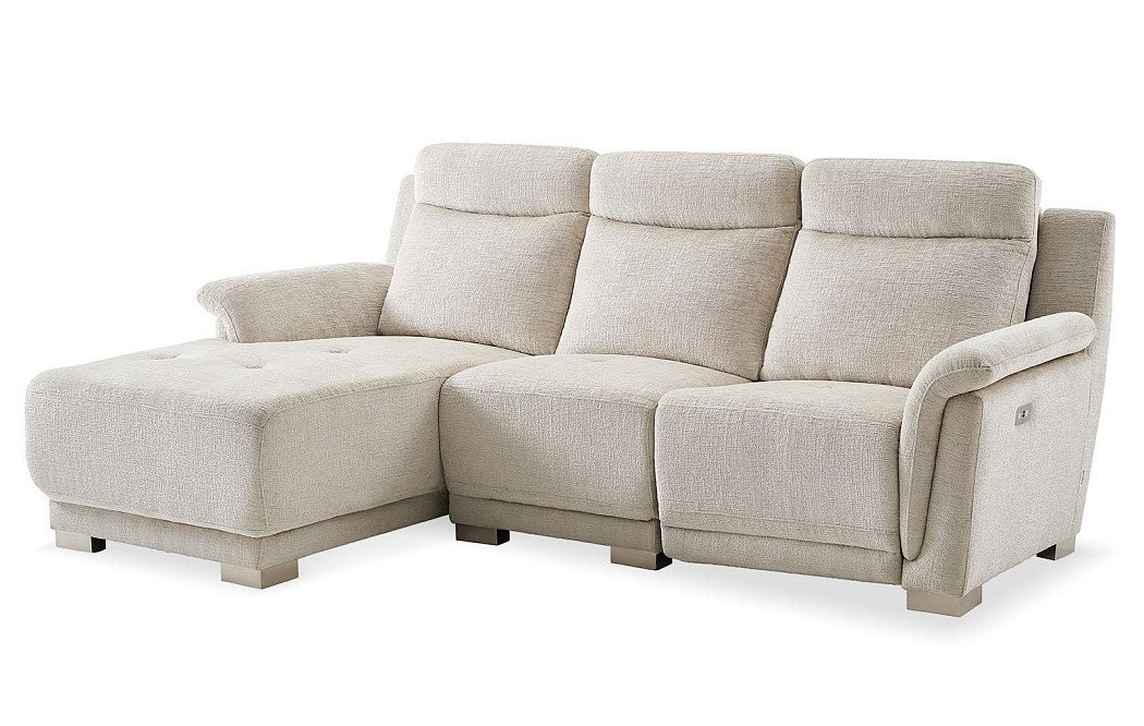 Диван-реклайнер Jonathan угловой (левый), бежевый - фото 3