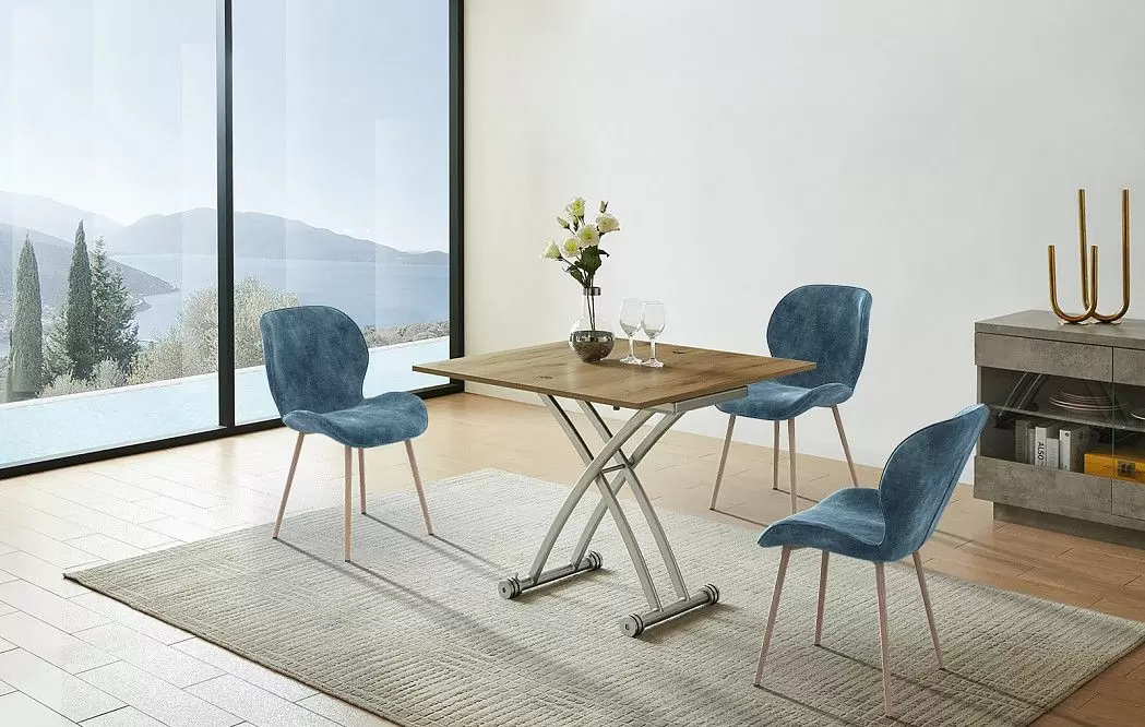 Стул Frank, синий/дерево - фото 3