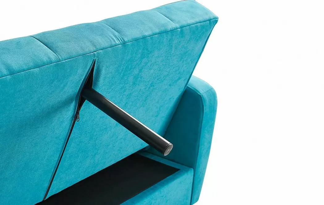 Диван-кровать Riviera угловой правый + оттоманка, бирюзовый цвет - фото 14