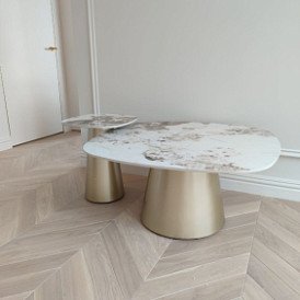 Стол журнальный Antonia (40), шампань/керамика