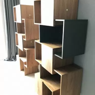 Стеллаж Palo Walnut, орех/серая полка 1635251132113.jpg