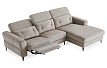 Диван-реклайнер Adeline угловой (правый), серо-бежевый
