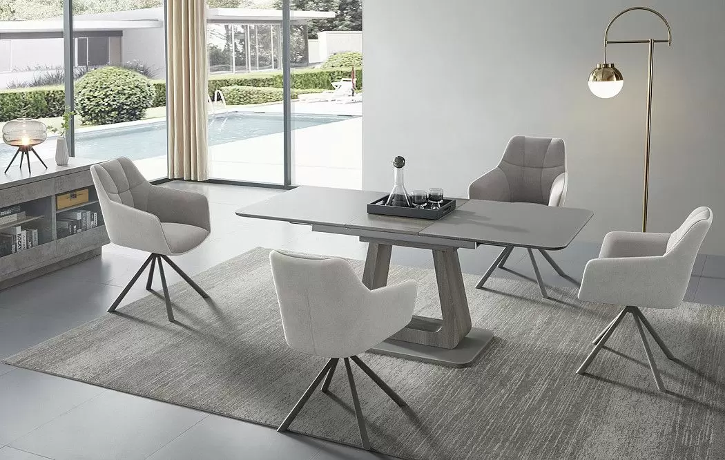 Стол раскладной Rosanna 120-160, серый - фото 17