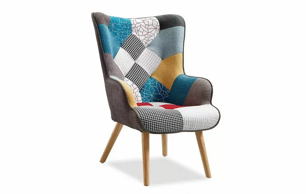 Кресло Hygge, пэчворк/натуральный