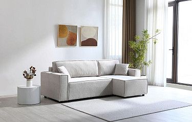 Диван-кровать Gustav угловой (правый), бежевый