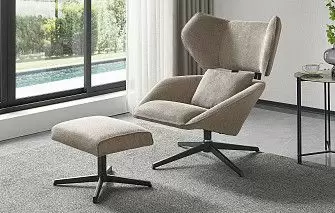 Кресло и оттоманка Boston, серо-коричневый