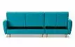Диван-кровать Riviera угловой левый + оттоманка, бирюзовый цвет