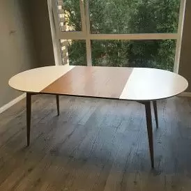 Стол раскладной Margaret 120-200, белый/светлое дерево