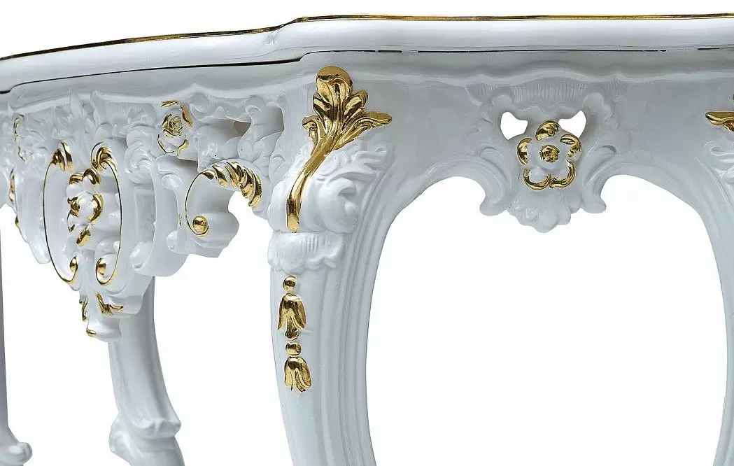 Консоль Sabrina, белый/золото - фото 4