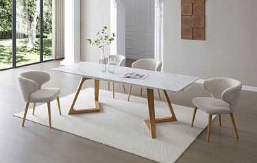 Стол Sorrento + 4 кремовых стула Simona