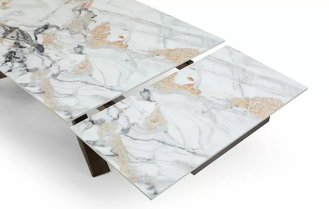 Стол раскладной Esmeralda 200-300, светлая керамика/бронза - фото 11