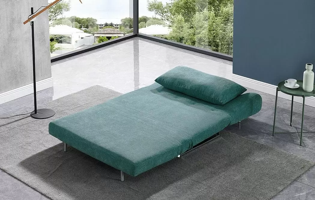 Диван-кровать Rosy 2-х местный, темно-бирюзовый/хром - фото 2