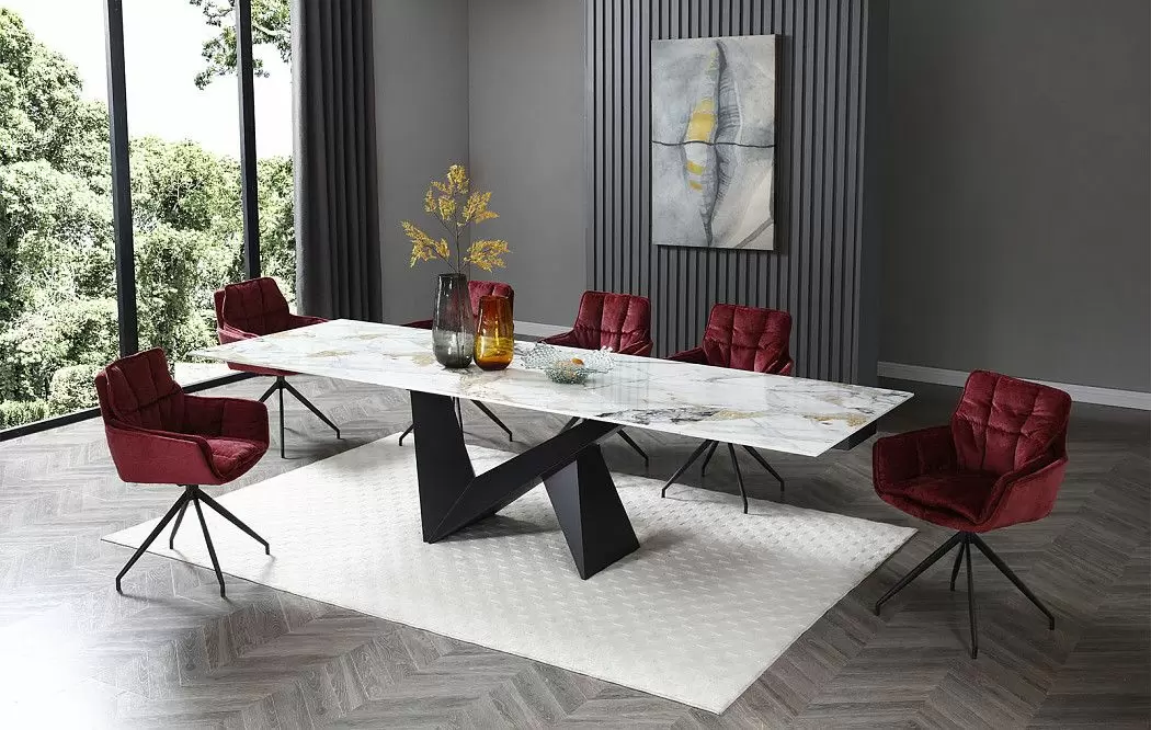 Стол раскладной Portofino Black 160-240, светлая керамика/черный - фото 3