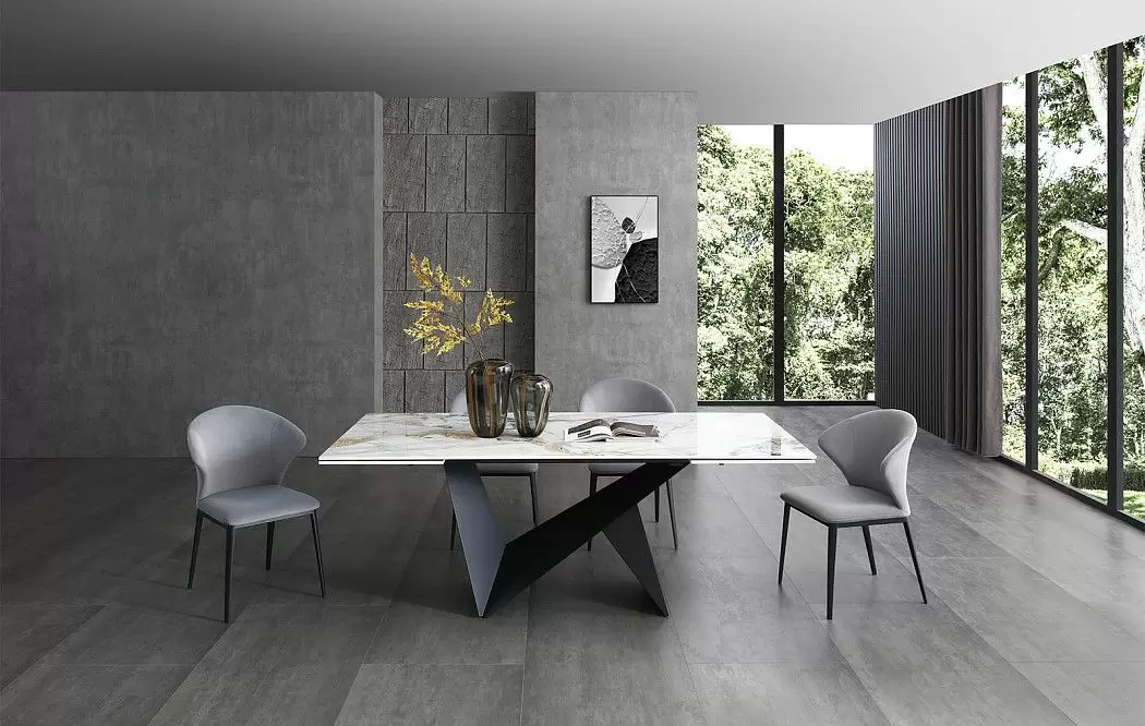 Стол раскладной Portofino Black 200-300, светлая керамика/черный - фото 7