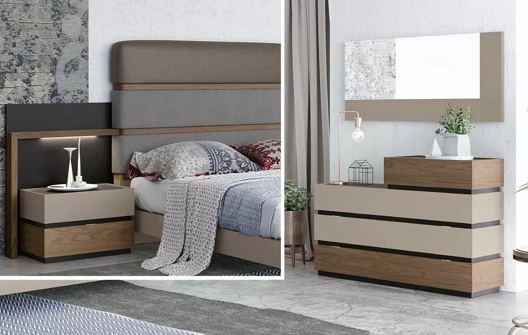 Комод Top (63/120) 4 ящика, серо-бежевый/орех/графит - фото 5