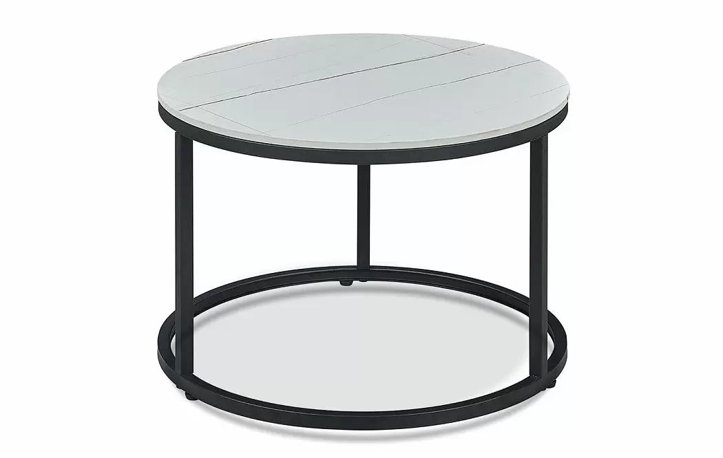 Набор из 2-х столов журнальных Nocturne, черная/белая керамика - фото 7