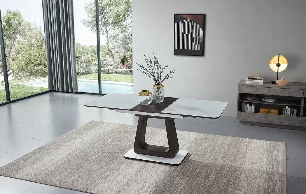 Стол раскладной Rosanna 140-180, темно-коричневый/белый - фото 4