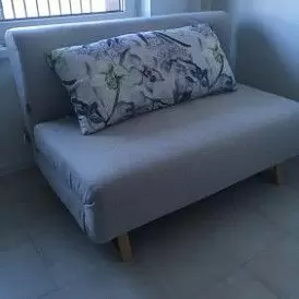 Диван-кровать Rosy 2-х местный, серый/цветочный принт