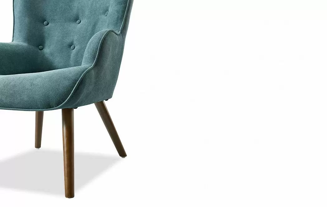 Кресло и оттоманка Hygge, темно-бирюзовый/орех - фото 7