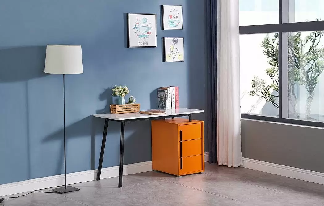 Стол письменный Flame, белый/оранжевый - фото 8